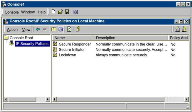Configuring IPSec Policies