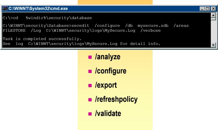 Configuring and Analyzing Security from a Command Line