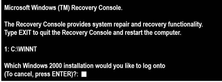 Examining the Recovery Console
