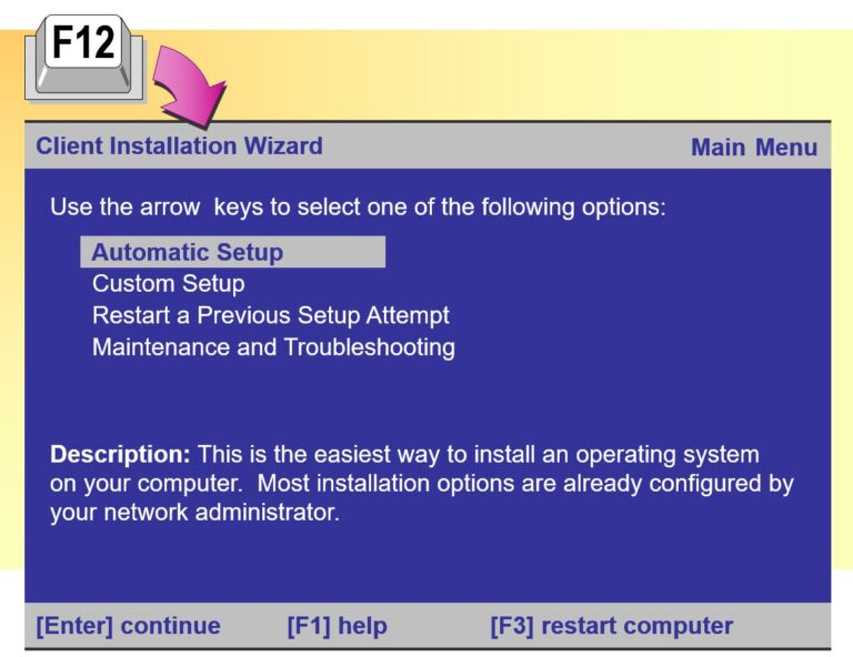 Installing an Image on a RIS Client Computer
