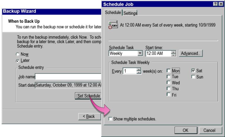 Scheduling a Backup