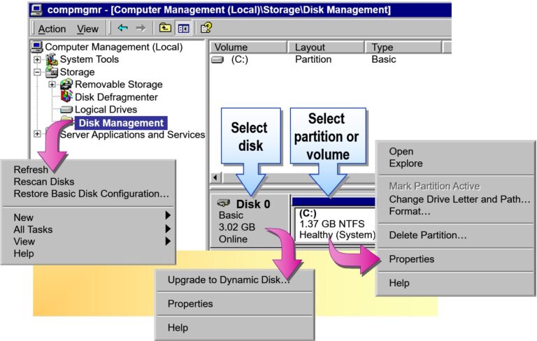 Using Disk Management