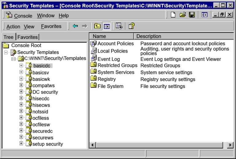 Using Pre-Defined Security Templates